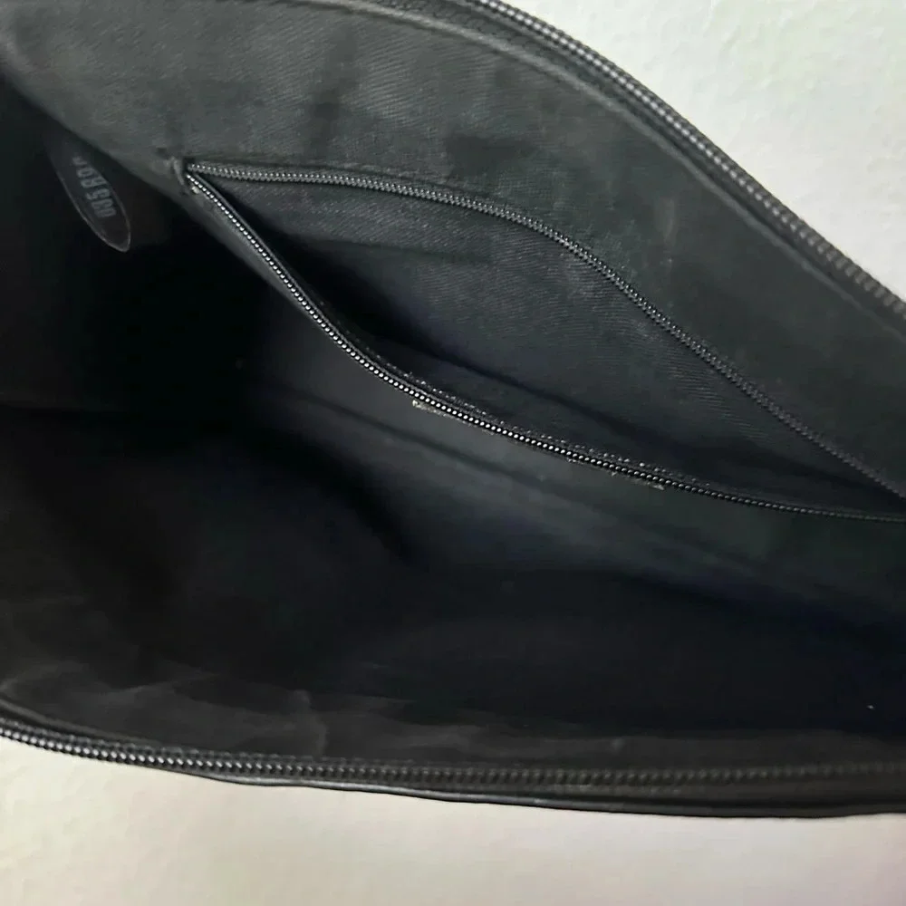 LIZ CLAIBORNE Black Gray Leather Crossbody Bag Vintage